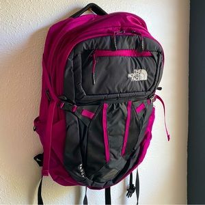 The North Face flex vent backpack pink magenta black laptop carrier work school